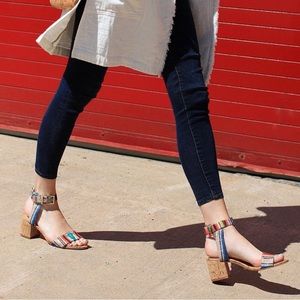 SCHUTZ Jinger Cork Block Heel Sandals Size 7.5